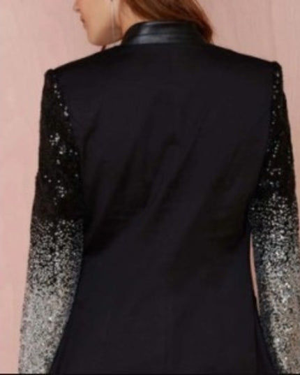 Womens Blazer with Sequins Sleeve