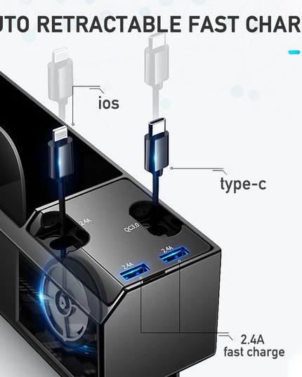 Car Seat Side Organizer with Charger Cable Car Seat Gap Storage Box