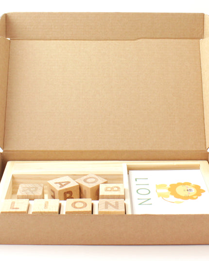 Wooden English Word Learning Cardboard Toys Games Educational