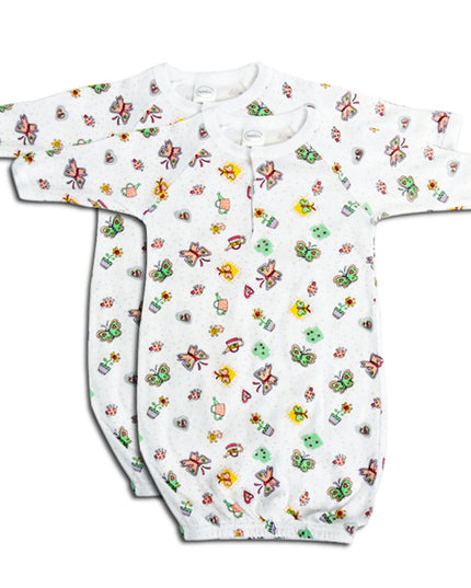 Bambini Girls Print Infant Gowns - 2 Pack