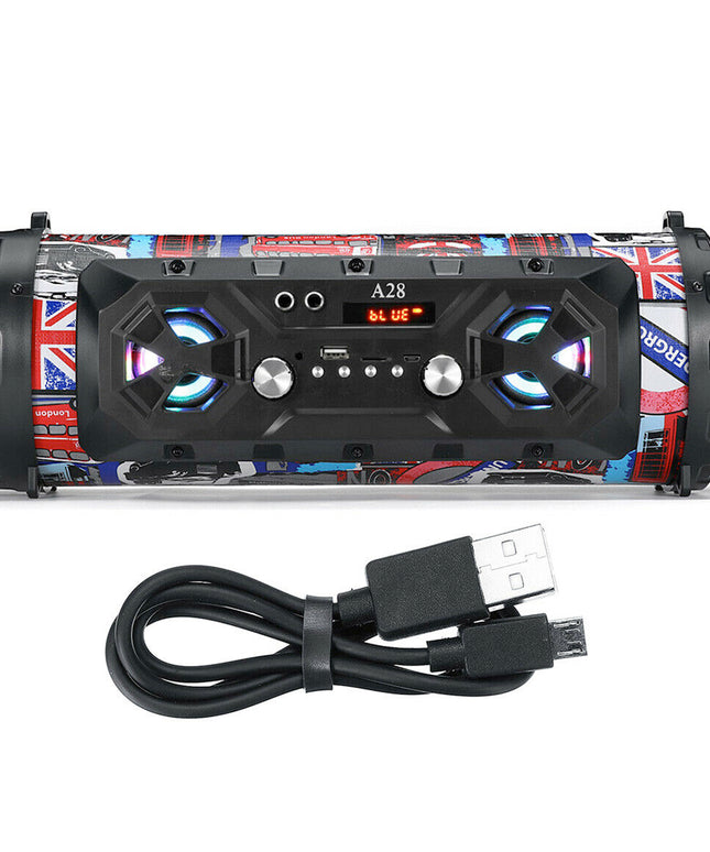 Portable Superior Bass Wireless Boombox with Radio Bluetooth Speakers