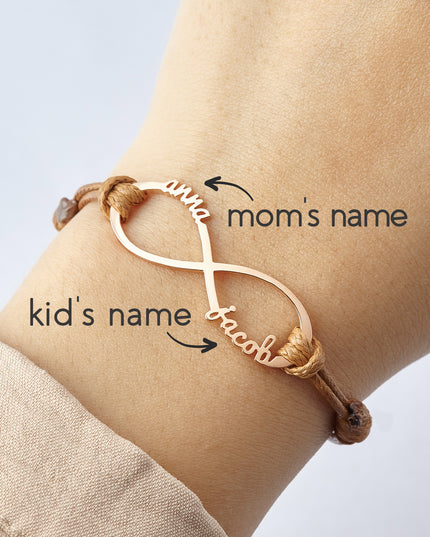 Mom Bracelet With Kids Names, Infinity Bracelet With Names,Mom Jewelry