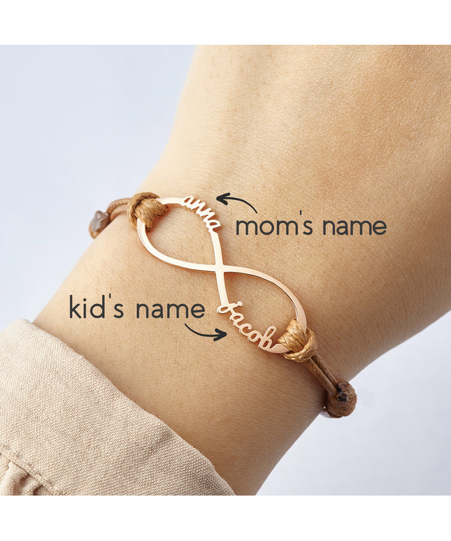 Mom Bracelet With Kids Names, Infinity Bracelet With Names,Mom Jewelry