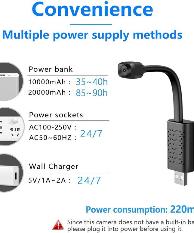 1080P HD Wifi USB Camera with Night Vision Motion Detection