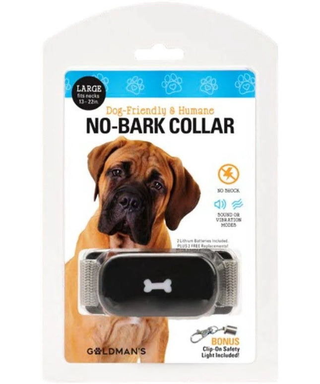 Goldman's No-Bark Training Dog Collar Friendly and Humane - Size Large