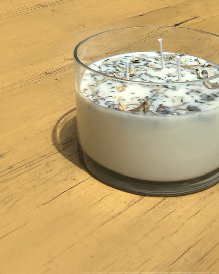 Lavender + White Sage Aromatherapy 3 Wick Large Soy Wax Candle