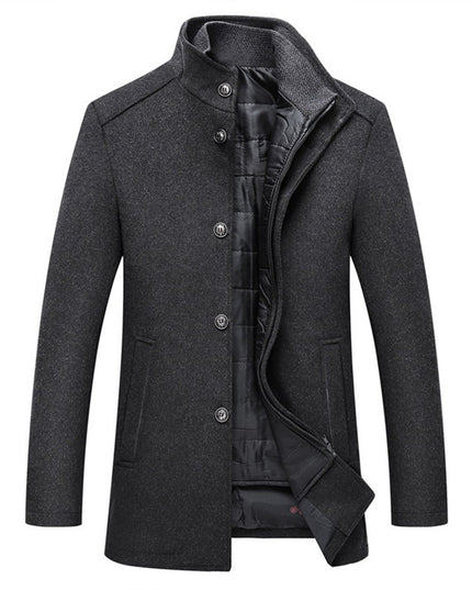 Winter Men Wool Jacket Slim Fit Thick Warm Coat
