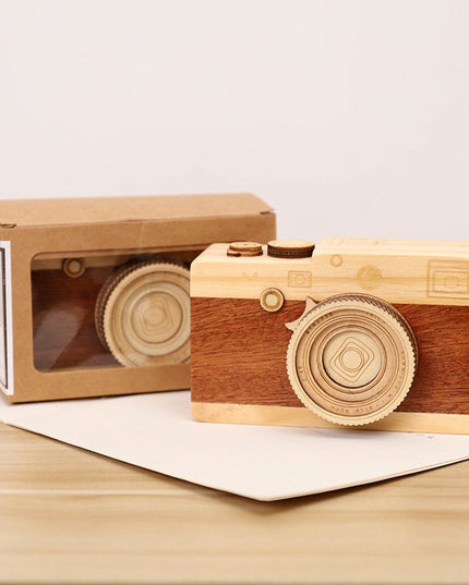 Wood Camera Music Box