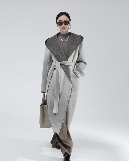 Women's Fashion Reversible Cashmere Coat – Luxury & Versatility