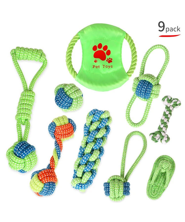 Fast Shipping 9 pcs Braided Cotton Rope Chew Toys