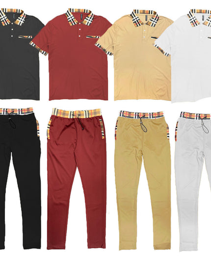 Checkered Polo and Pant Set
