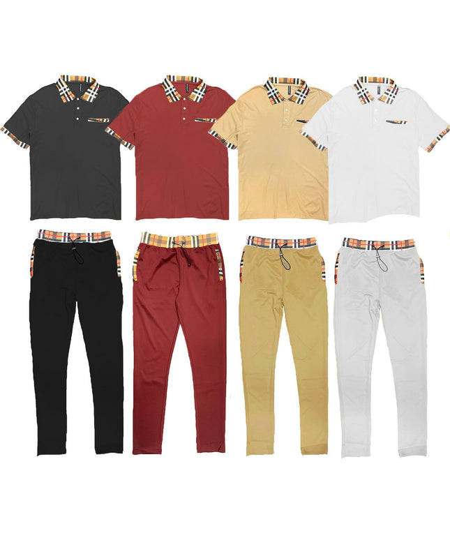 Checkered Polo and Pant Set