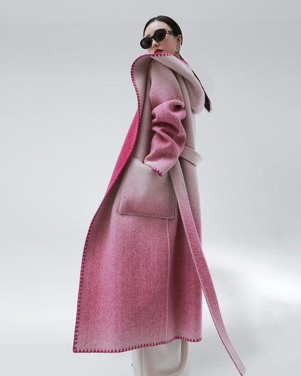Women's Fashion Reversible Cashmere Coat – Luxury & Versatility