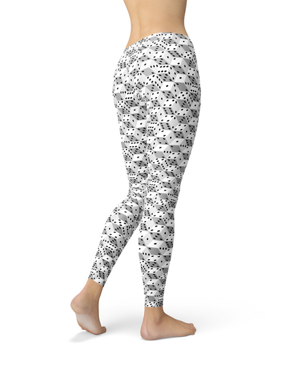 Womens Black and White Dice Leggings