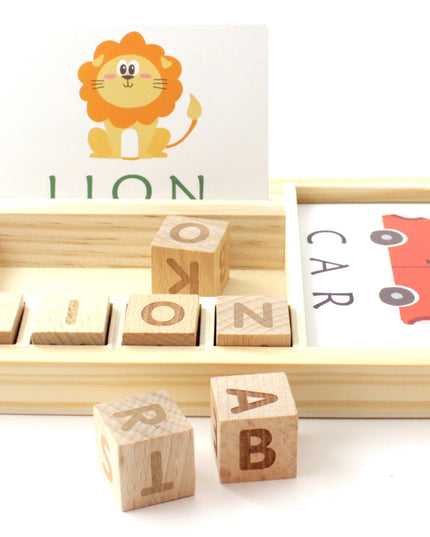 Wooden English Word Learning Cardboard Toys Games Educational