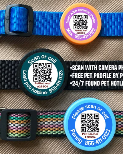 Wholesale pack of 20 QR Code Pet ID Tags with Free Pet Profile