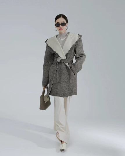 Women's Fashion Reversible Cashmere Coat – Luxury & Versatility