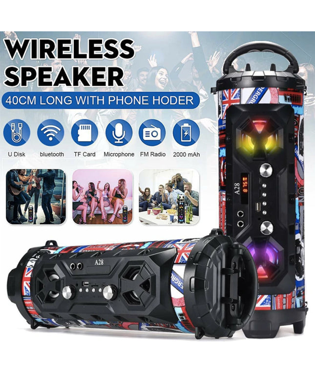 Portable Superior Bass Wireless Boombox with Radio Bluetooth Speakers