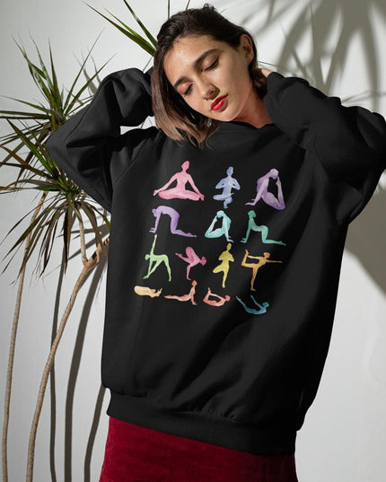 Yoga Theme Crewneck Sweatshirt