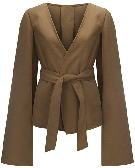 Women's Pure Color Slim Fit Woolen Coat Jacket