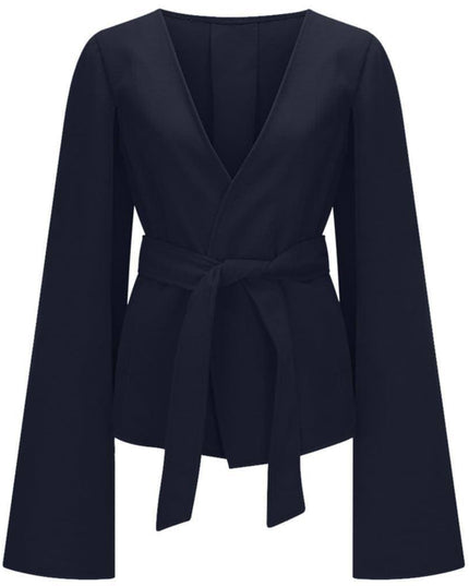 Women's Pure Color Slim Fit Woolen Coat Jacket