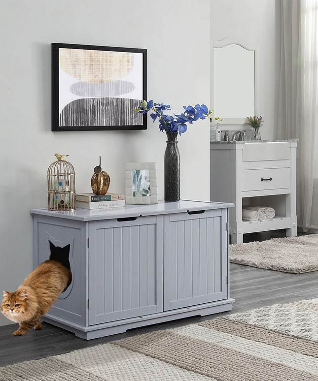 X-Large Cat Washroom Bench Litter Box Enclosure Furniture Box House