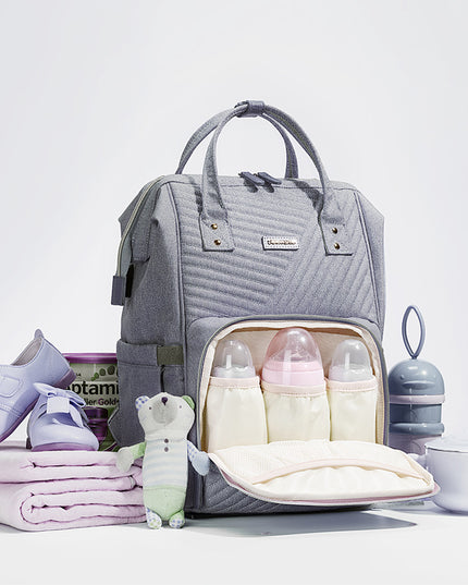 Modern Quilted Diaper Bag Backpack