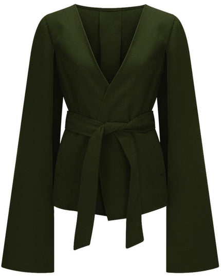 Women's Pure Color Slim Fit Woolen Coat Jacket