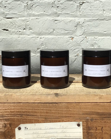 Oud + Bergamot Scented Soy Wax Candle
