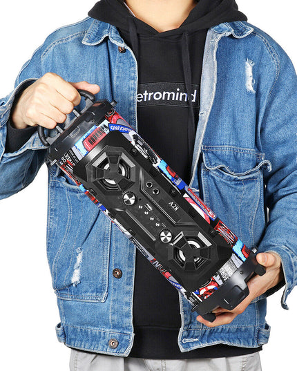 Portable Superior Bass Wireless Boombox with Radio Bluetooth Speakers