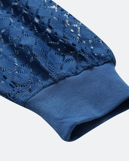 Casual Lace Button Top Women T-Shirt