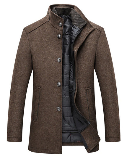 Winter Men Wool Jacket Slim Fit Thick Warm Coat