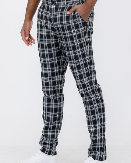 Plaid Slim Fit Trouser Pants