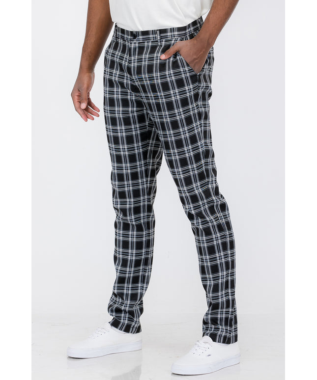 Plaid Slim Fit Trouser Pants