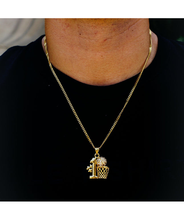 NUMBER 1 Steel Micro Necklace Hip Hop | 937D