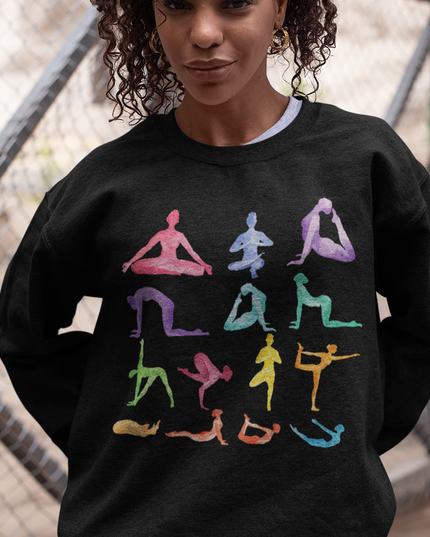 Yoga Theme Crewneck Sweatshirt