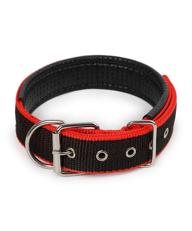 Durable Dog Collar - Red/Black