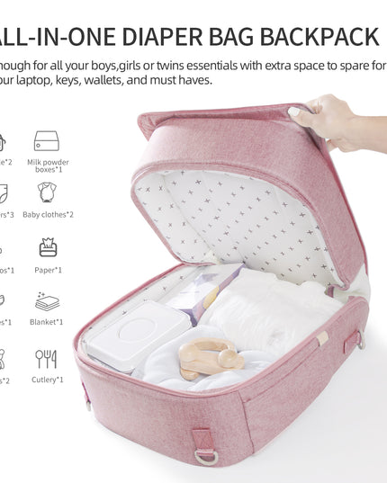 Portable Baby Diaper Bag Backpack with Changing Pad