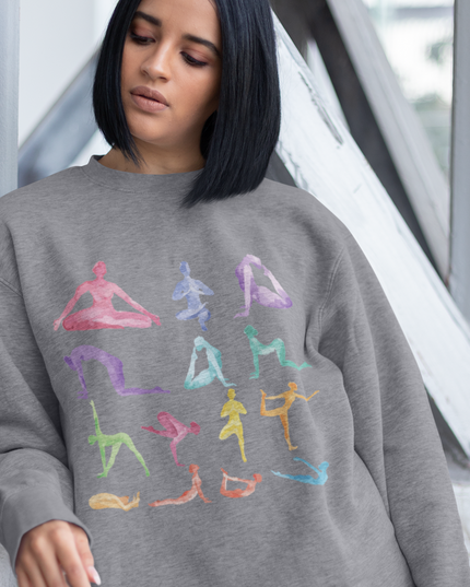 Yoga Theme Crewneck Sweatshirt