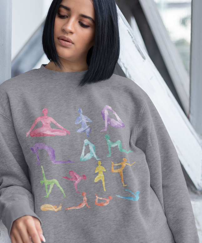 Yoga Theme Crewneck Sweatshirt