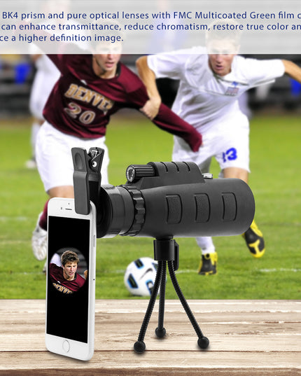10X HD Optical Monocular Telescope with Phone Clip
