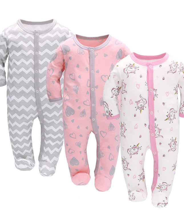 MiniSnug™ – Long Sleeve Baby Romper with Animal Print