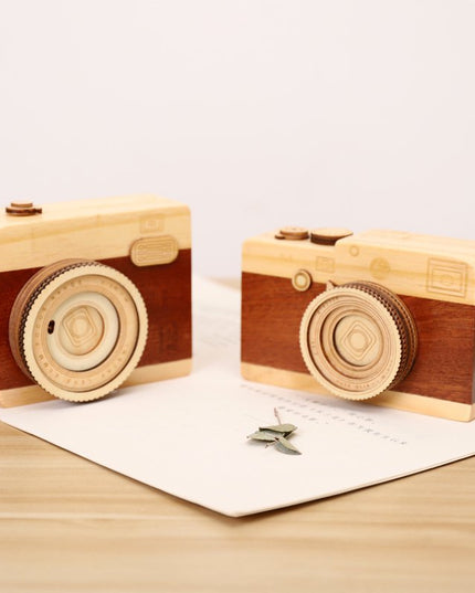 Wood Camera Music Box