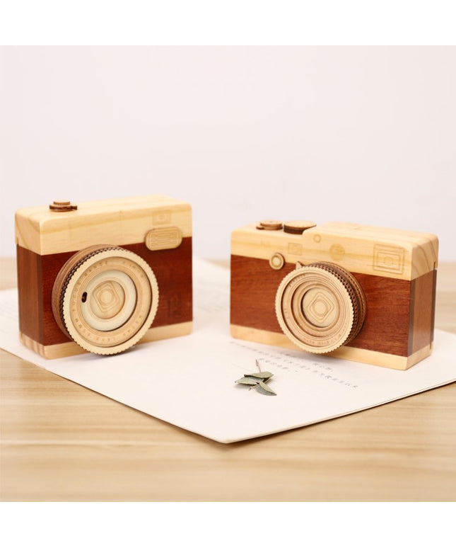 Wood Camera Music Box