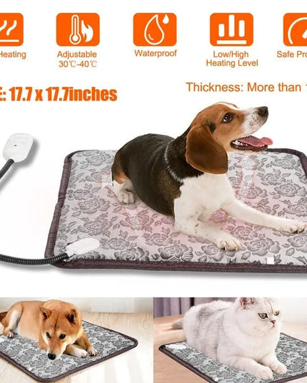 Pet Heating Pad Dog Cat Electric Heating Mat Waterproof Adjustable