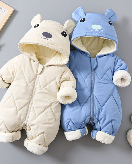 FrostNest™ – Padded Baby Winter Romper with Hat