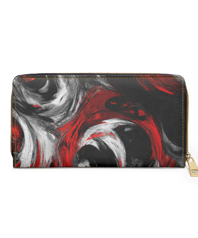 Decorative Black Red White Abstract Seamless Pattern Womens Zipper