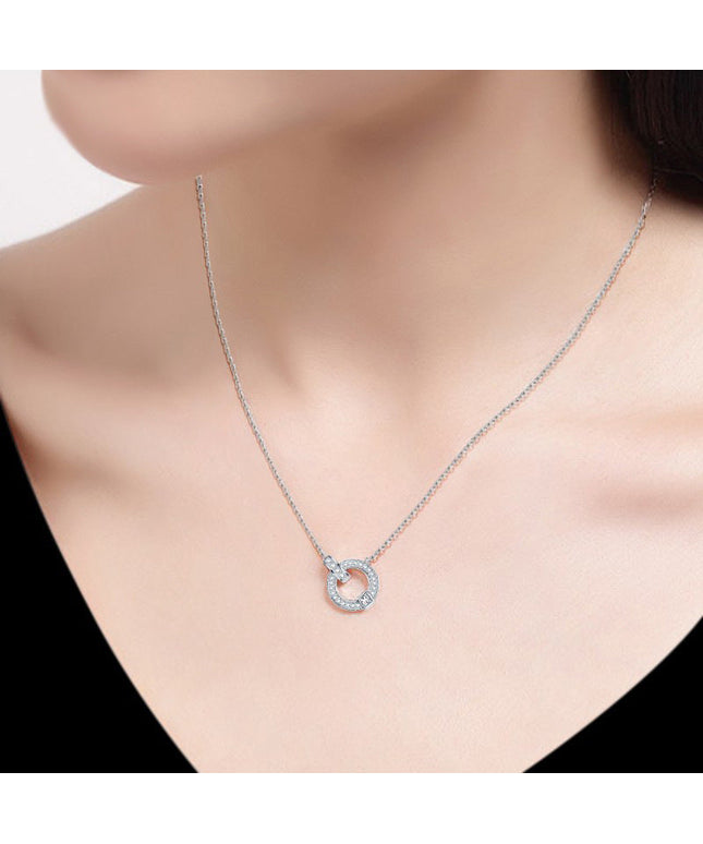 18K Gold Simple Fashion Diamond Clavicle Necklace