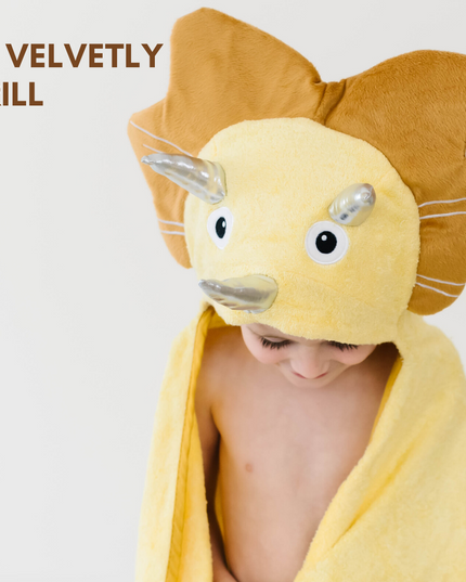 Toddler Hooded Towel Yellow Dinosaur