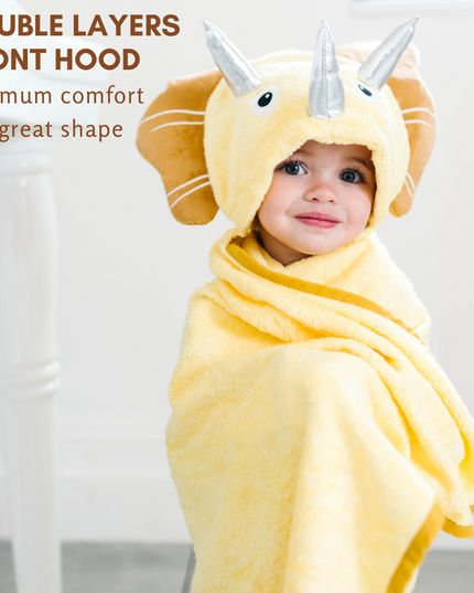 Toddler Hooded Towel Yellow Dinosaur